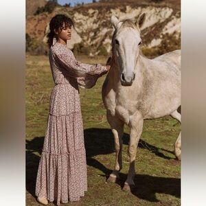 Sachin And Babi Cold Shoulder Floral Tiered Maxi Dress